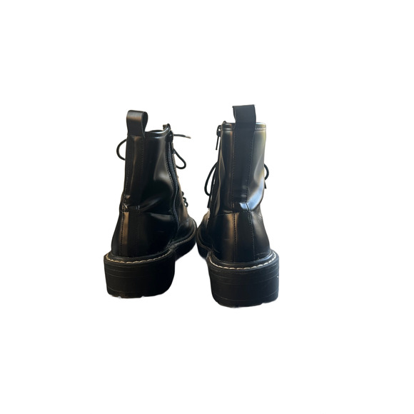 Black Lace Platform Boots Size 8 - Picture 4 of 4